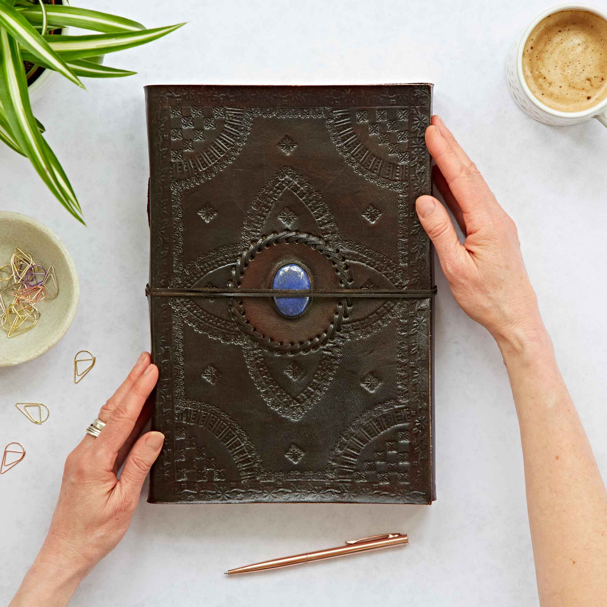 The Paper High Gift Company Limited - Wholesale Journal/Diary - Handcrafted A4 Embossed Stoned Leather Journal Notebook2