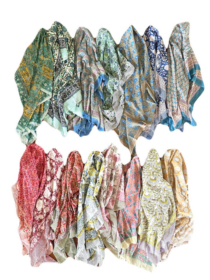 By the sea organics - Wholesale Swaddle - Baby - BLOCK PRINT SARONG - JAIPUR MARKET COLLECTION