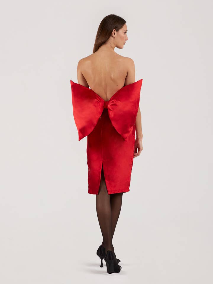 Lily Red Cocktail Midi Dress for wholesale by SOHUMAN