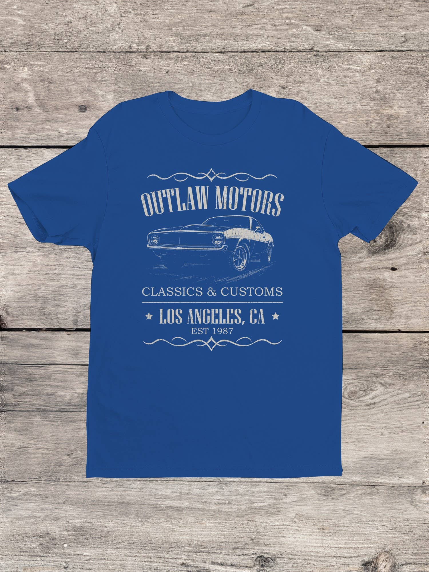 Swift Retail - Wholesale T-Shirt - Men's - Outlaw Motors Classic Cars Design Men's T-shirt2