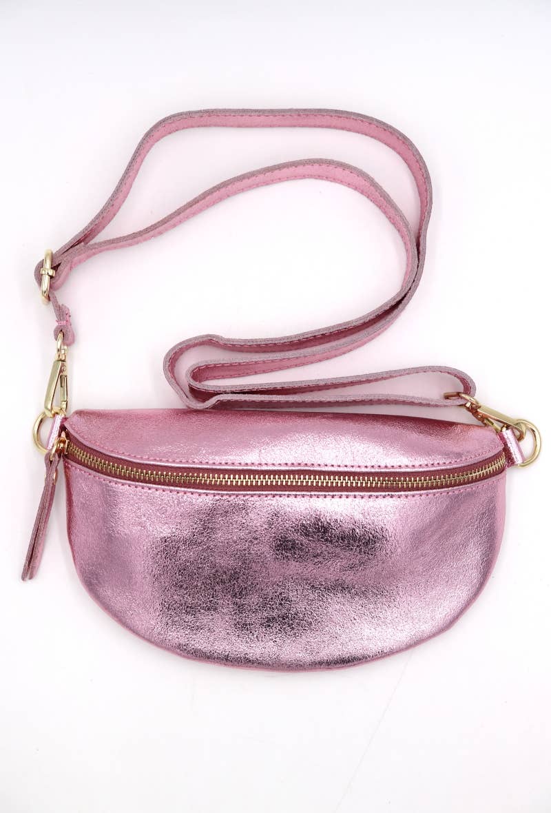 LIL' MOON - Wholesale Heuptasje - Dames - Glinsterende heuptas van 100% runderleer, maat S8