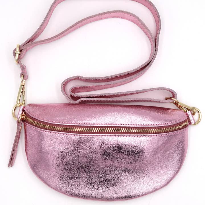 LIL' MOON - Wholesale Heuptasje - Dames - Glinsterende heuptas van 100% runderleer, maat S8