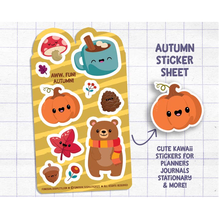 Autumn Sticker Sheet for wholesale by FunUsual Suspects