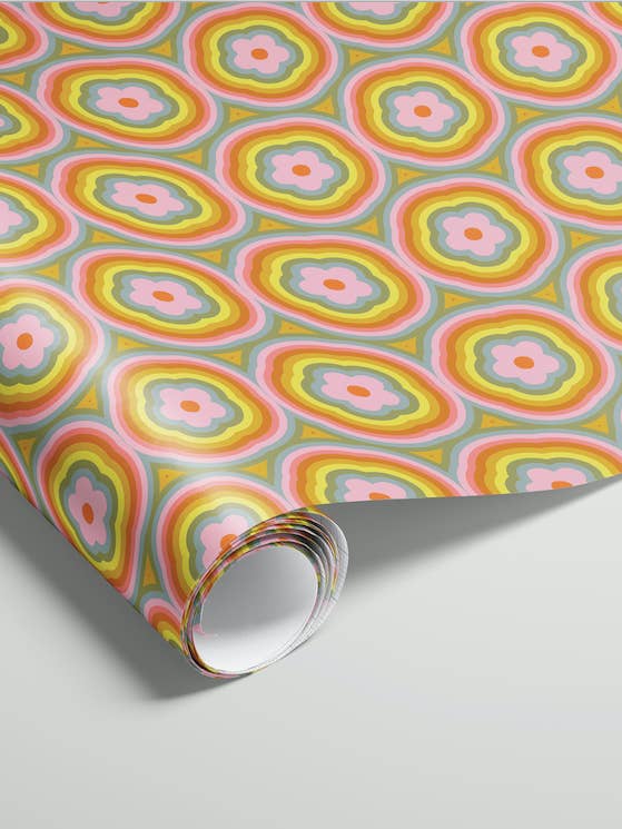 Funky Floral Wrapping Paper for wholesale by Kira Cyan