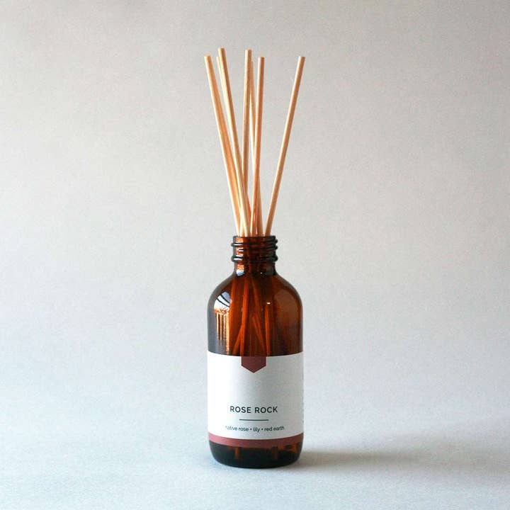 ROSE ROCK Reed Diffuser – Floral + Earthy, Hand-Poured (4 oz) for wholesale by Vacant Wheel