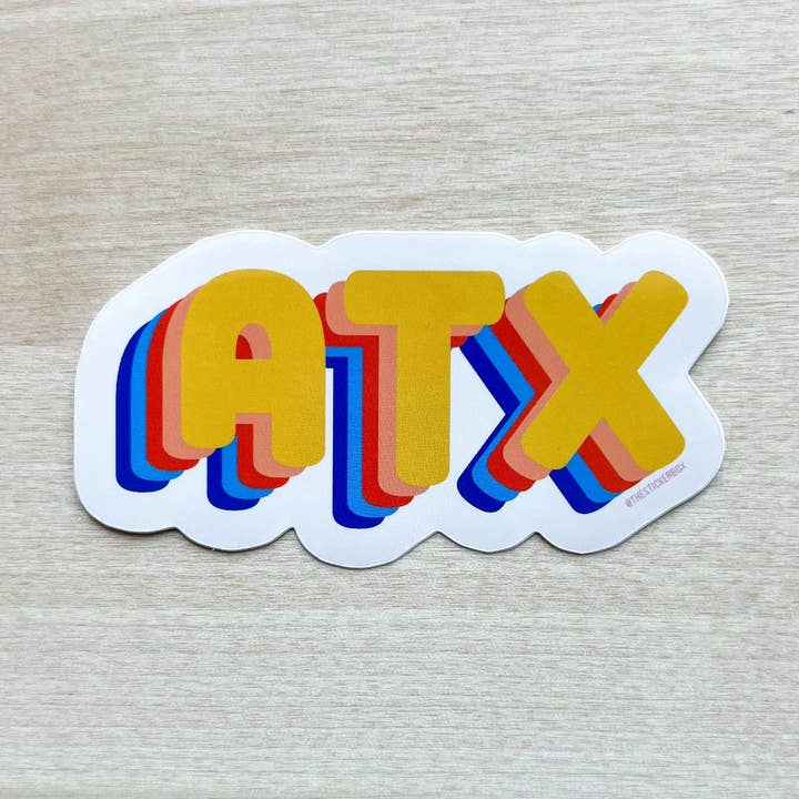 Adesivo Austin “Cores” - Austin Texas Stickers à prova d'água por atacado de The Sticker Box | Texas Inspired Stickers & Magnets