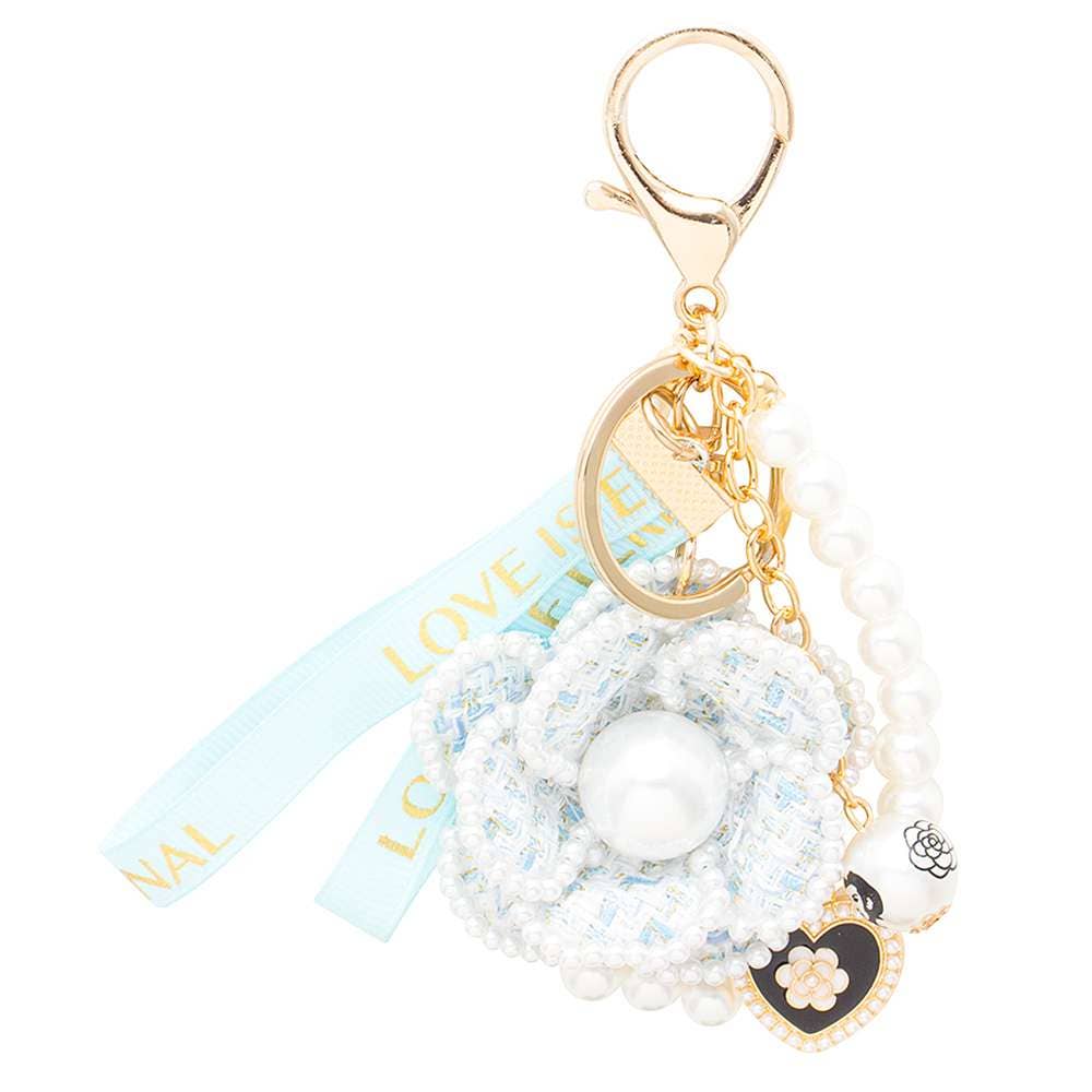 anbfashion – wholesale Keychain – Women's – PEARL FLORAL HEART LETTER STRAP KEYCHAIN AM-10250