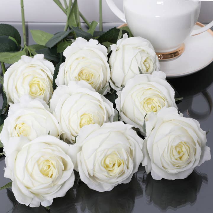 Angel Isabella - Wholesale Artificial flowers - 17"-Ultra Realist Real touch Cabbage Rose-Artificial 7