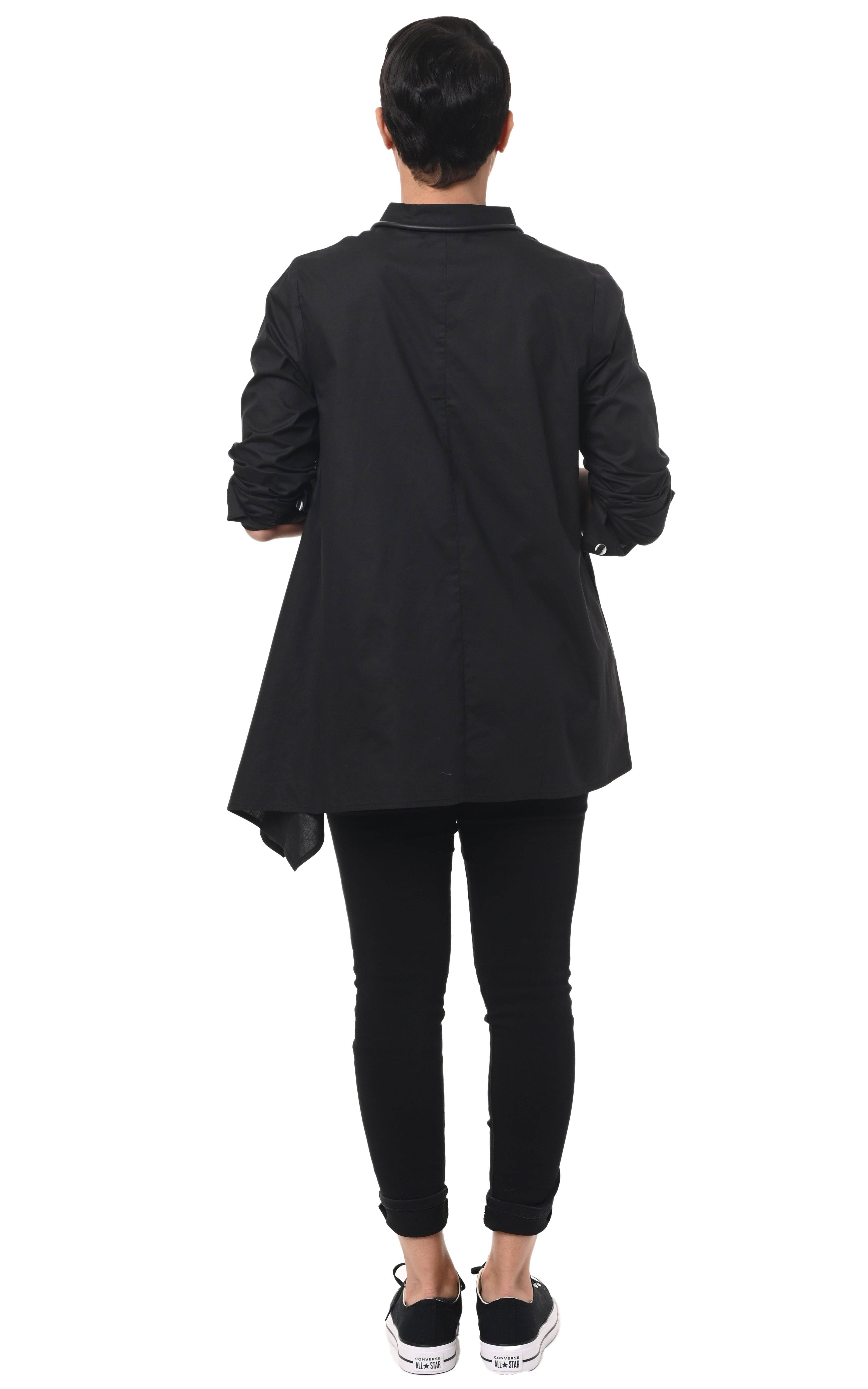 Tulip Clothing – Engroshandel Skjorte med buttondown – til kvinder – SDC295 Avalon i Sort*4