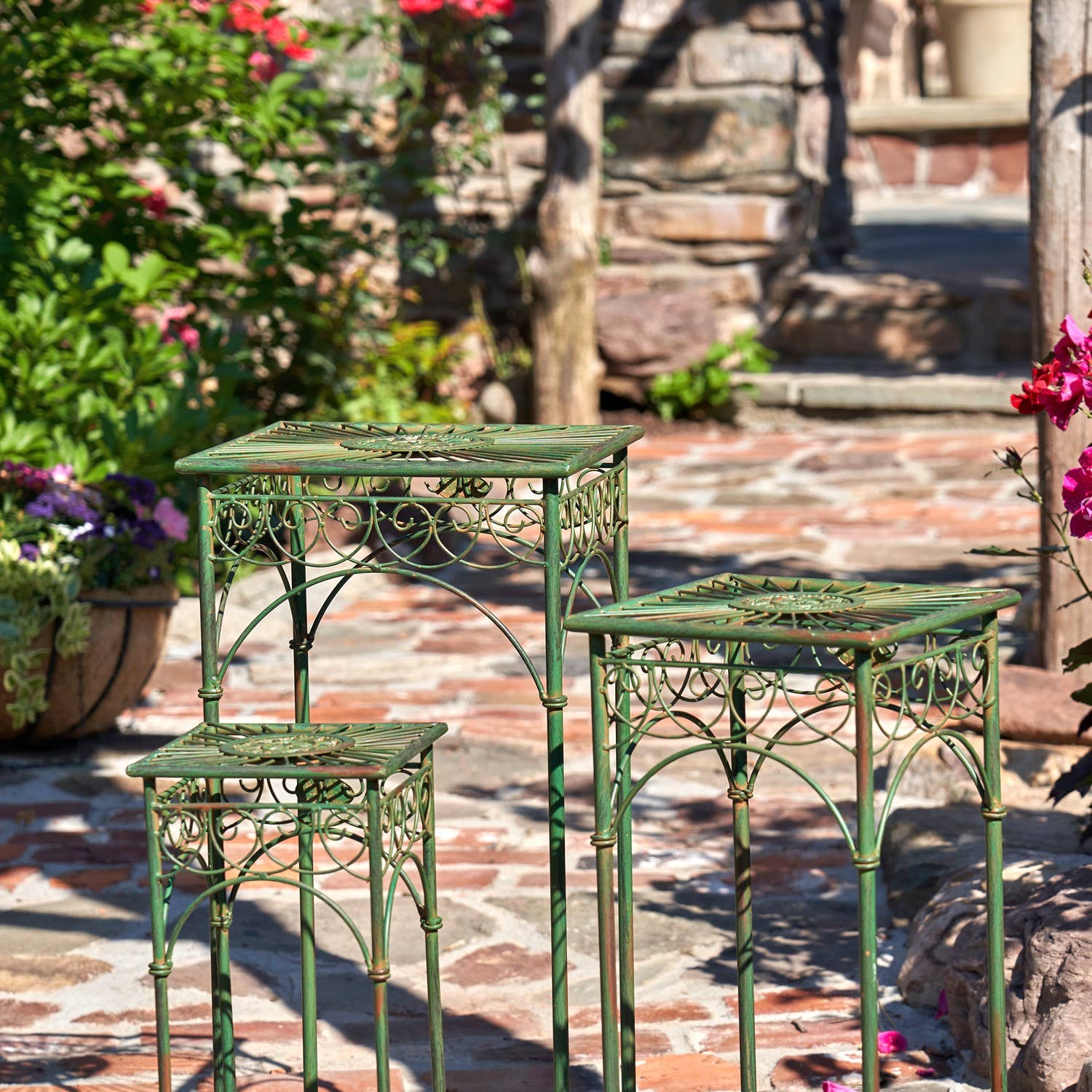 Zaer Ltd. International - Wholesale Plant Pot Stand - Copenhagen 1843 Square Plant Stand Tables - 3PC/Set -Options21