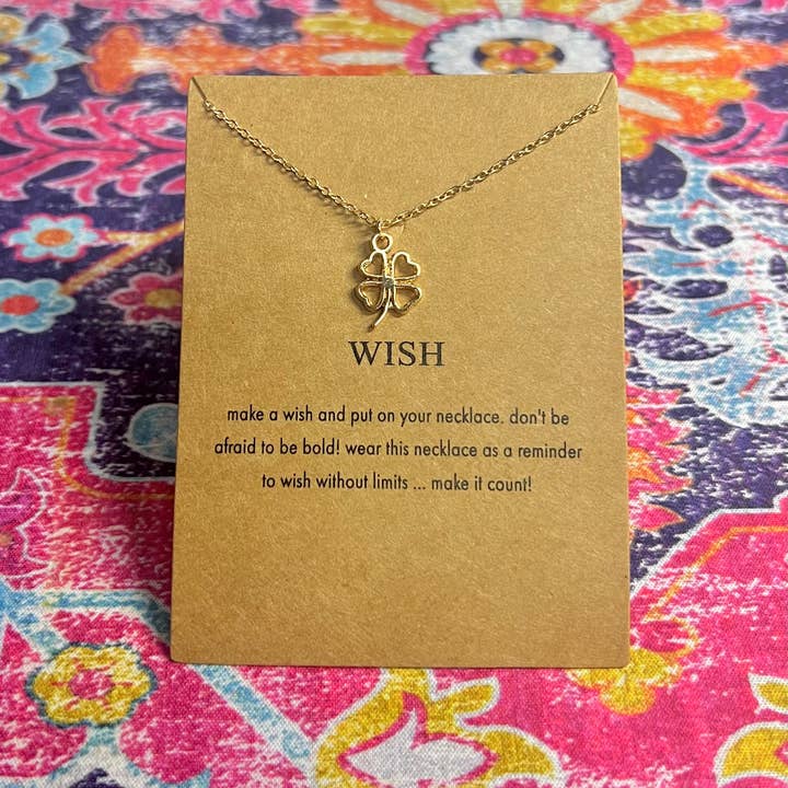 Briano Wholesale - Wholesale Pendant/Charm Necklace - Inspirational Make a Wish Necklaces With Card25