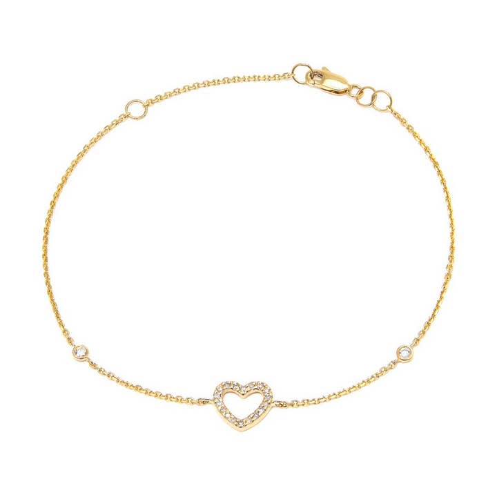 Pulsera de corazón con micro pavé de diamantes para venta al por mayor de Jane Basch Jewelry Designs