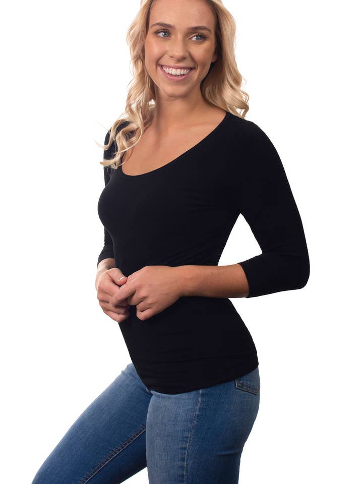 B Free AUSTRALIA - Wholesale T-Shirt - Women's - Bamboo 3/4 Sleeve Top1