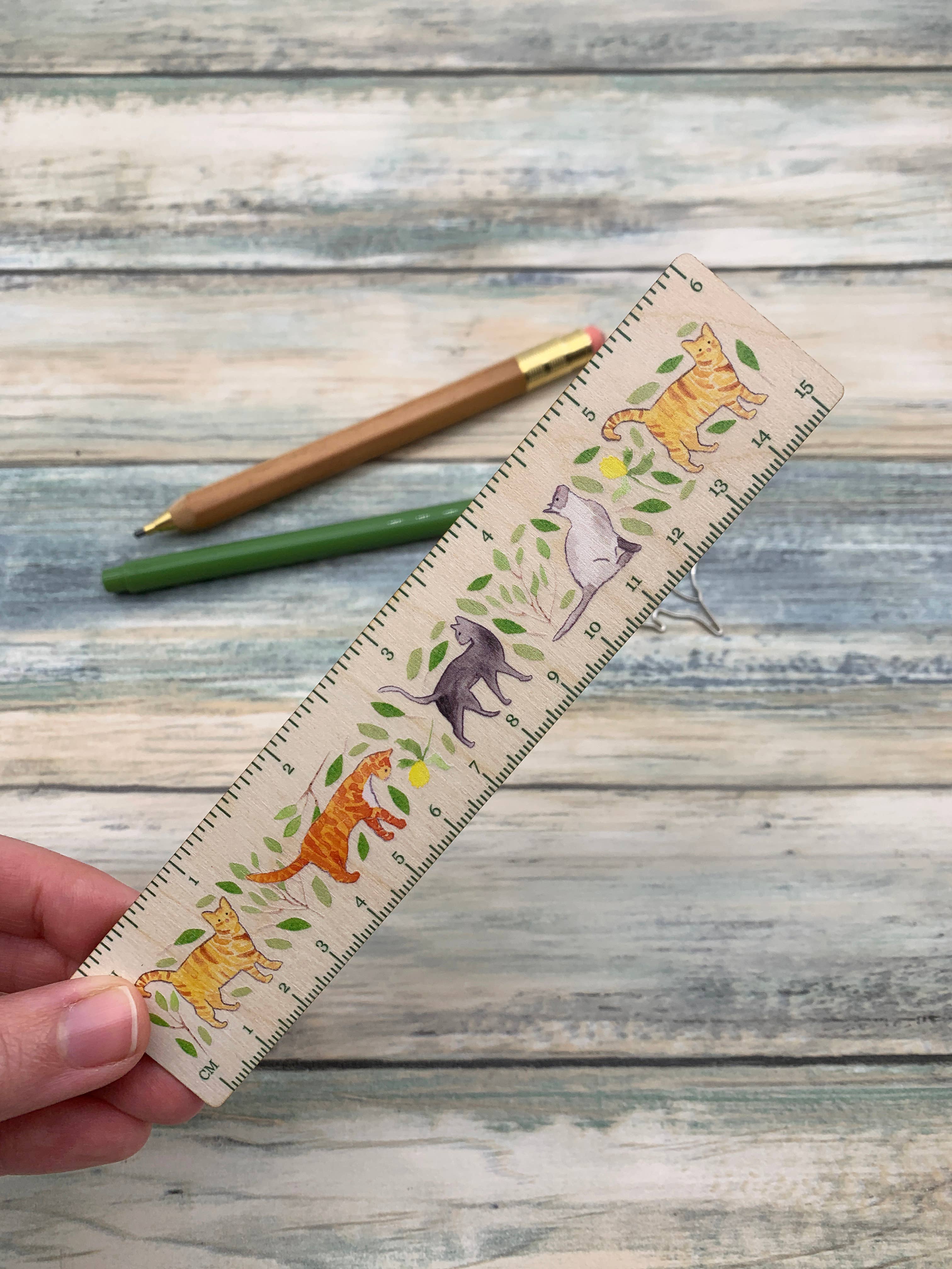 Samantha Hall Designs - Wholesale Ruler - Cat Wooden Ruler3