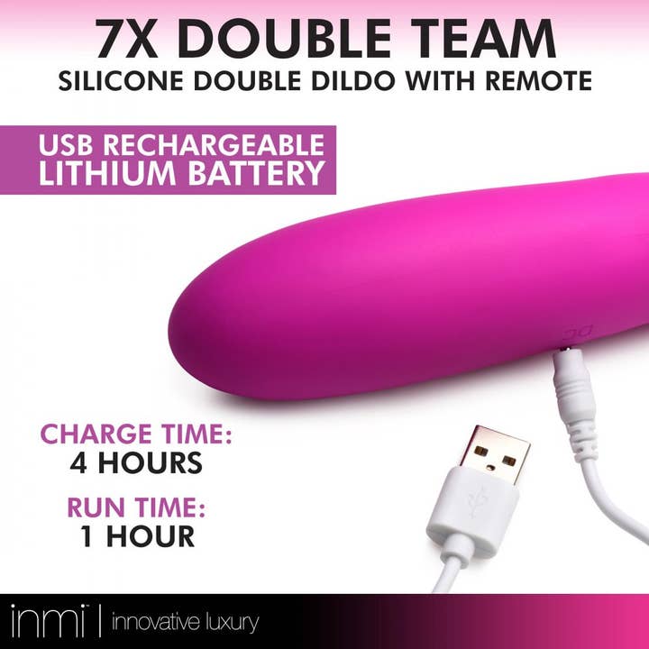 INMI Toys - Wholesale Seksspeeltje - 7X Double Team siliconen dubbele dildo met afstandsbediening4
