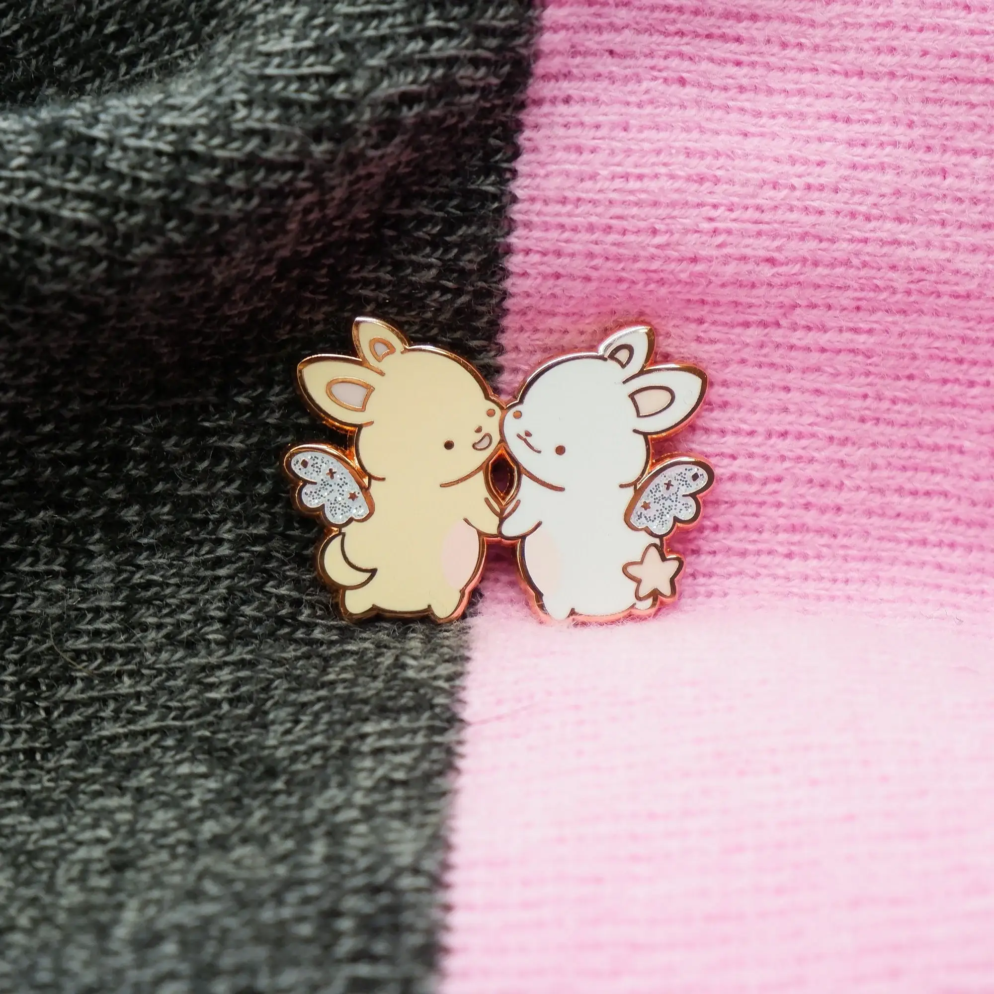 Sheepydust - Wholesale Lapel Pin/Button - Enamel Pin: Star And Moon Angel Bunnies6