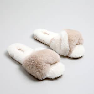 Monogrammed Fuzzy Slippers