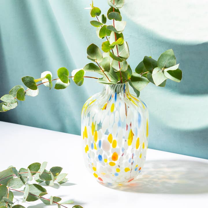 Sass and Belle – wholesale Vase – Large Multicoloured Speckled Glass Vase