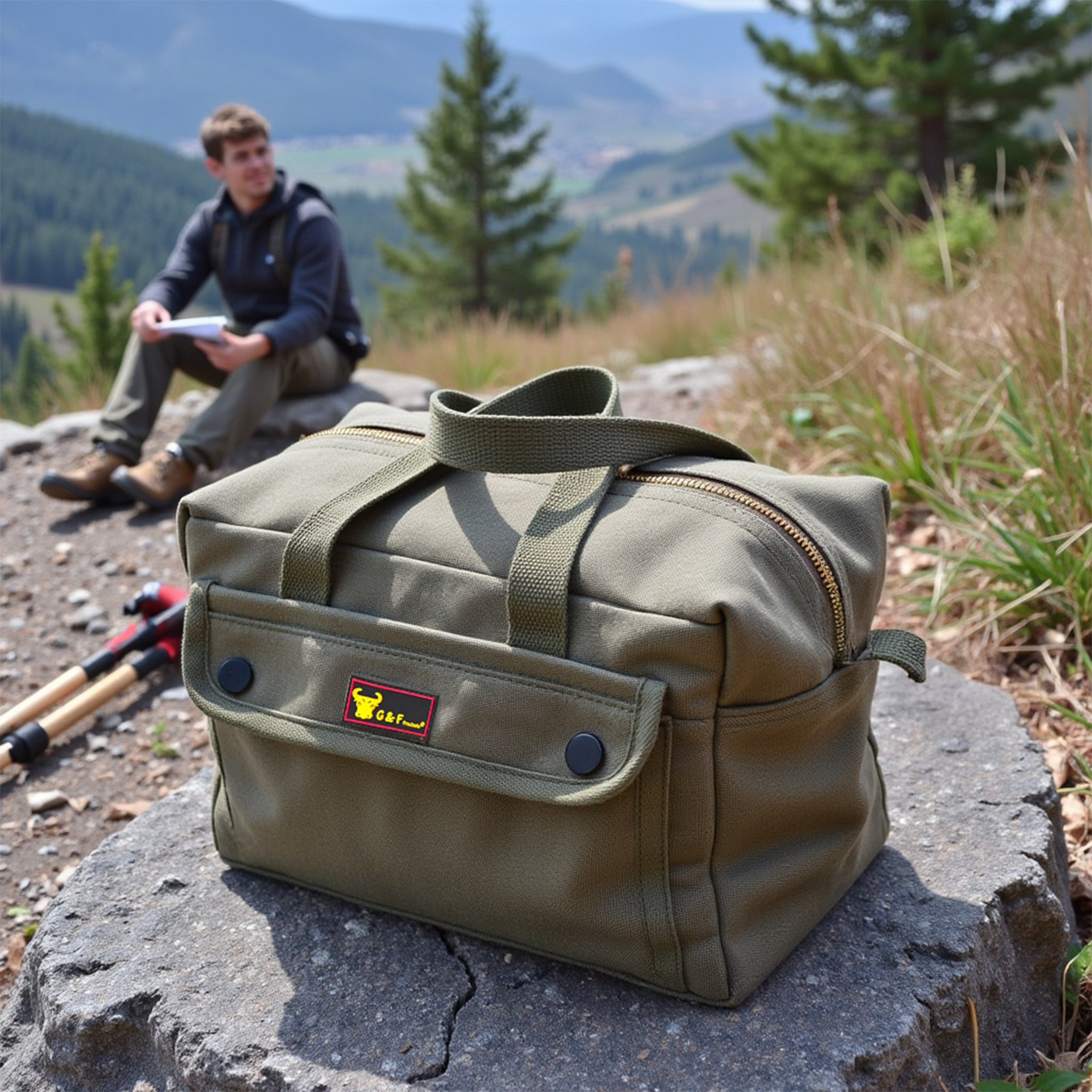 G & F Products - Vente Sac/panier à accessoires pour cheveux - Sac de sport en toile cirée de style militaire, résistant à l'eau12