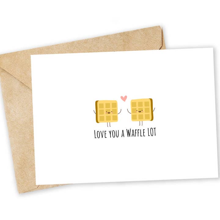 Waffle Themed Greeting Card for Various Occasions for wholesale by Chewy Lemon Studio