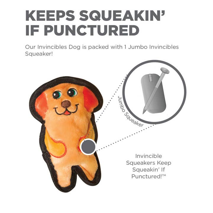 Pet Palette Distribution - Wholesale Pet Plush Toy - Dog - Outward Hound Invincibles Dog Durable Plush Toy Orange XS