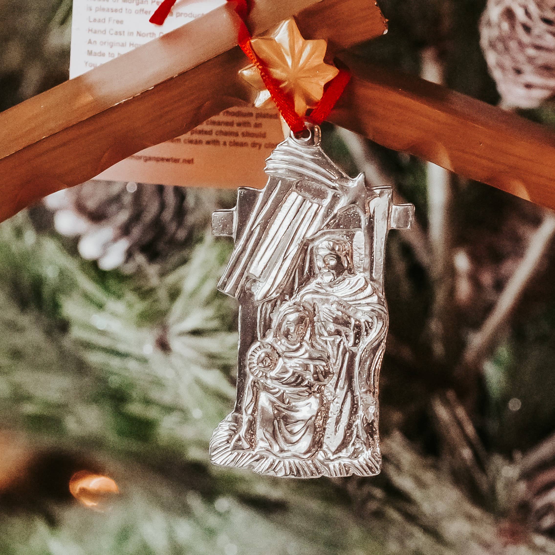 House of Morgan Pewter - Wholesale Ornament Set - Handmade Nativity Ornaments - Baby Jesus Manger Gifts4