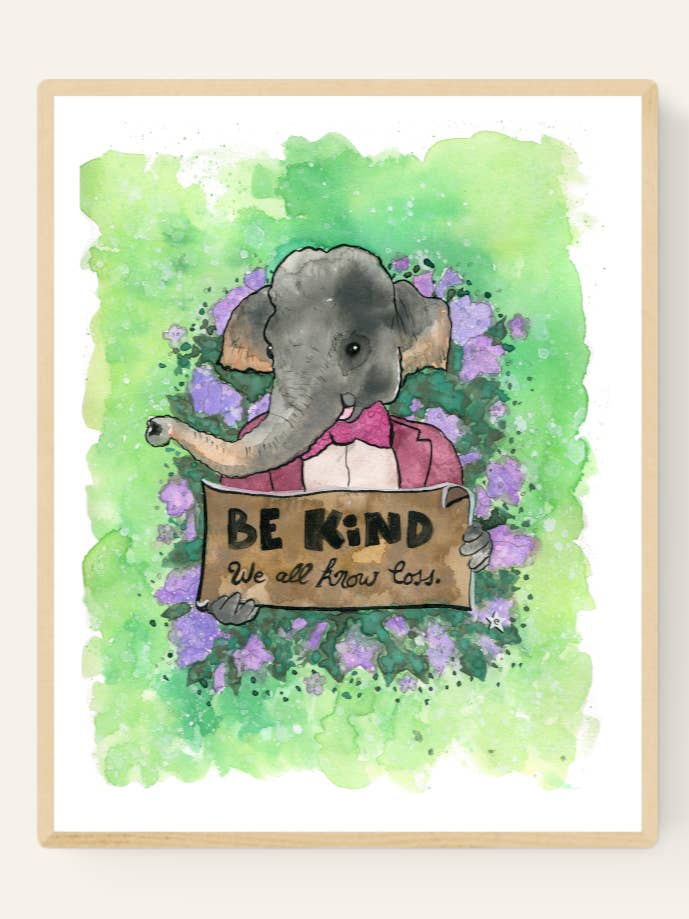 Sumatran Elephant, Endangered Animal Series - 8x10 Art Print for wholesale by Darling Illustrations