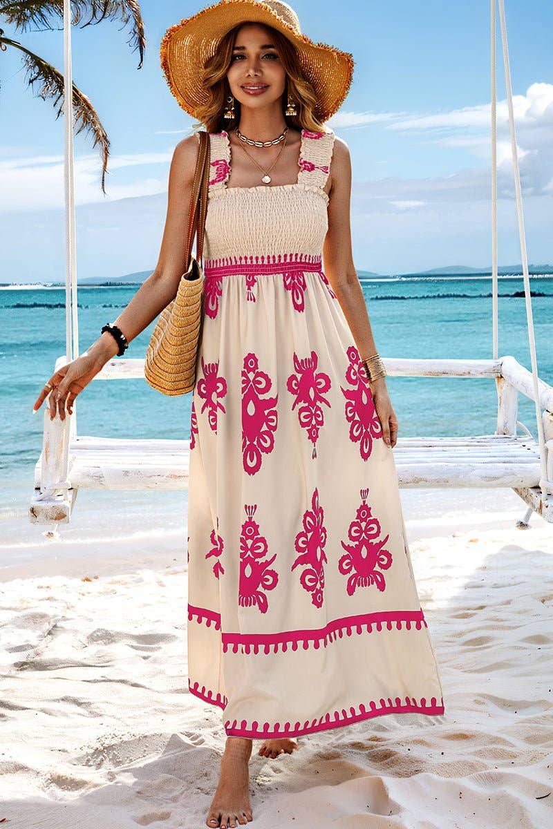 Elings - Wholesale Dress - Women's - Ruched Square Neck Sleeveless High Waist Dress12