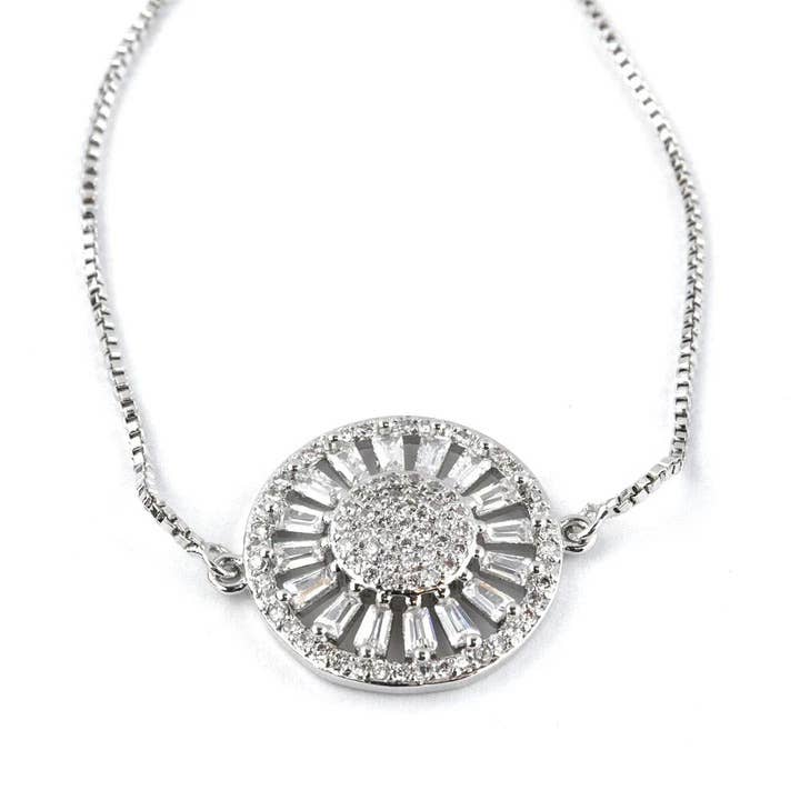 Stor Harper Crystal justerbar armbånd i sølv for engroshandel hos Christy Jean Boutique