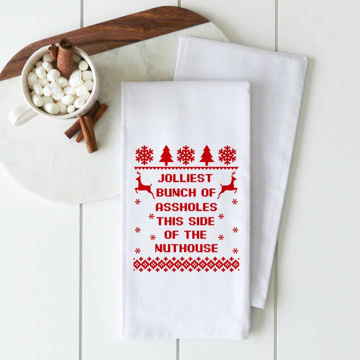 Jolliest Bunch Røvhuller viskestykke for engroshandel hos Porter Lane Home