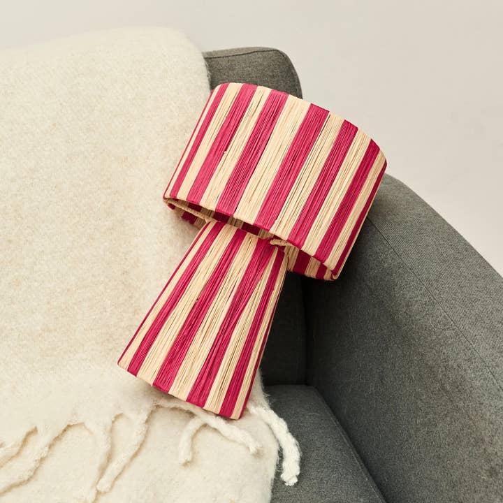 High crafty - Wholesale Accent/Desk Lamp - Pink Medina – Handmade Moroccan Raffia Lamp | Natural Fiber 8