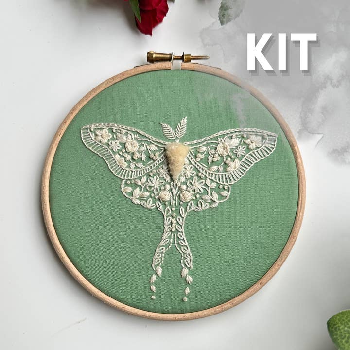 Nest Embirdery - Wholesale Embroidery/Cross Stitch Supplies - Vintage Moth Kit