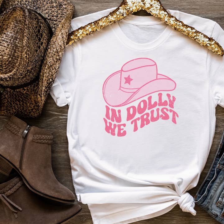In Dolly We Trust Western Tee for wholesale by Londas Trendy Tees