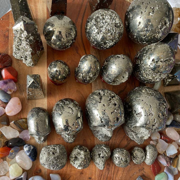 CaNatureLover - Wholesale Spiritual Stone/Crystal - Pyrite Stone from Peru: Skull, Egg, Sphere, Obelisk, Pyramid1