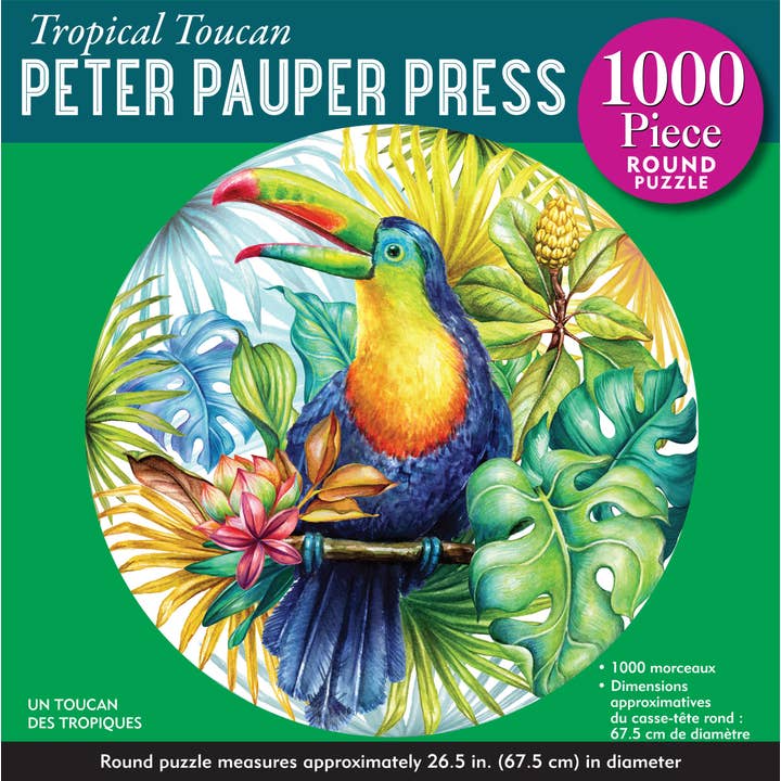 Peter Pauper Press - Wholesale Puzzle - Adult - Tropical Toucan Round Jigsaw Puzzle