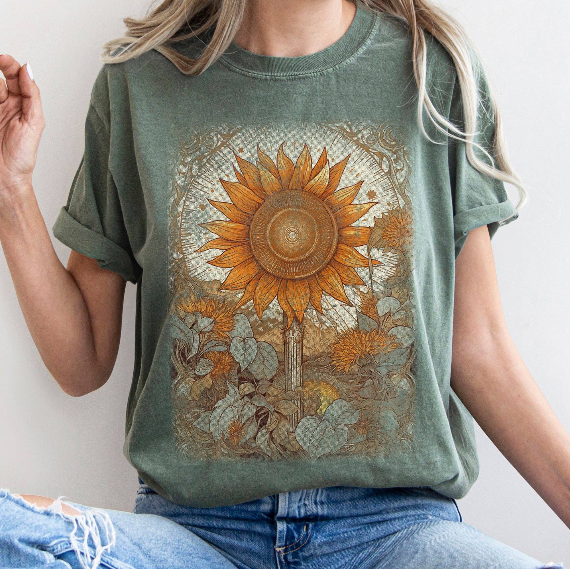 Refinery Number One LLC - Wholesale T-Shirt (Graphic) - Women's - Vintage Sunflower Field T-shirt7