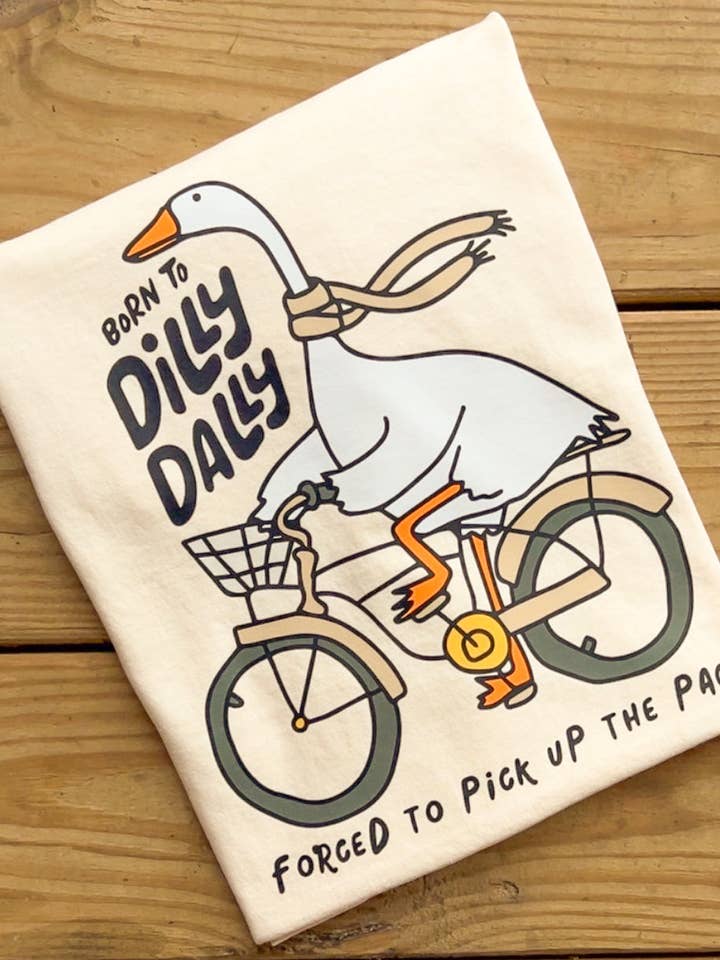 COTTON PRESS CO. - Wholesale Screen Printed T-Shirt - Women's - Born to Dilly Dally - Comfort Colors