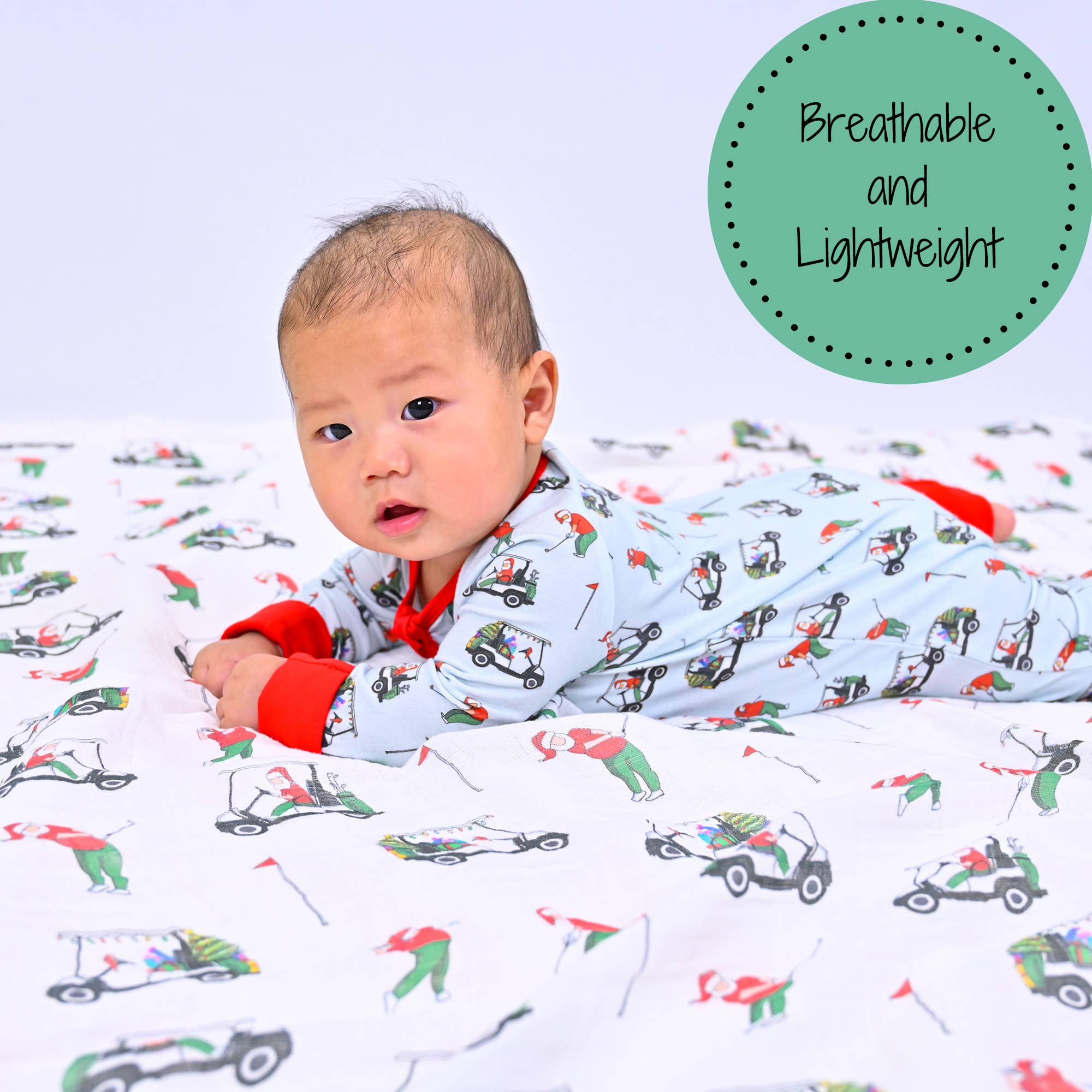 LollyBanks – wholesale Lindning - Baby – Julhelgtema Baby Muslin Swaddle Filt 47"x47"2