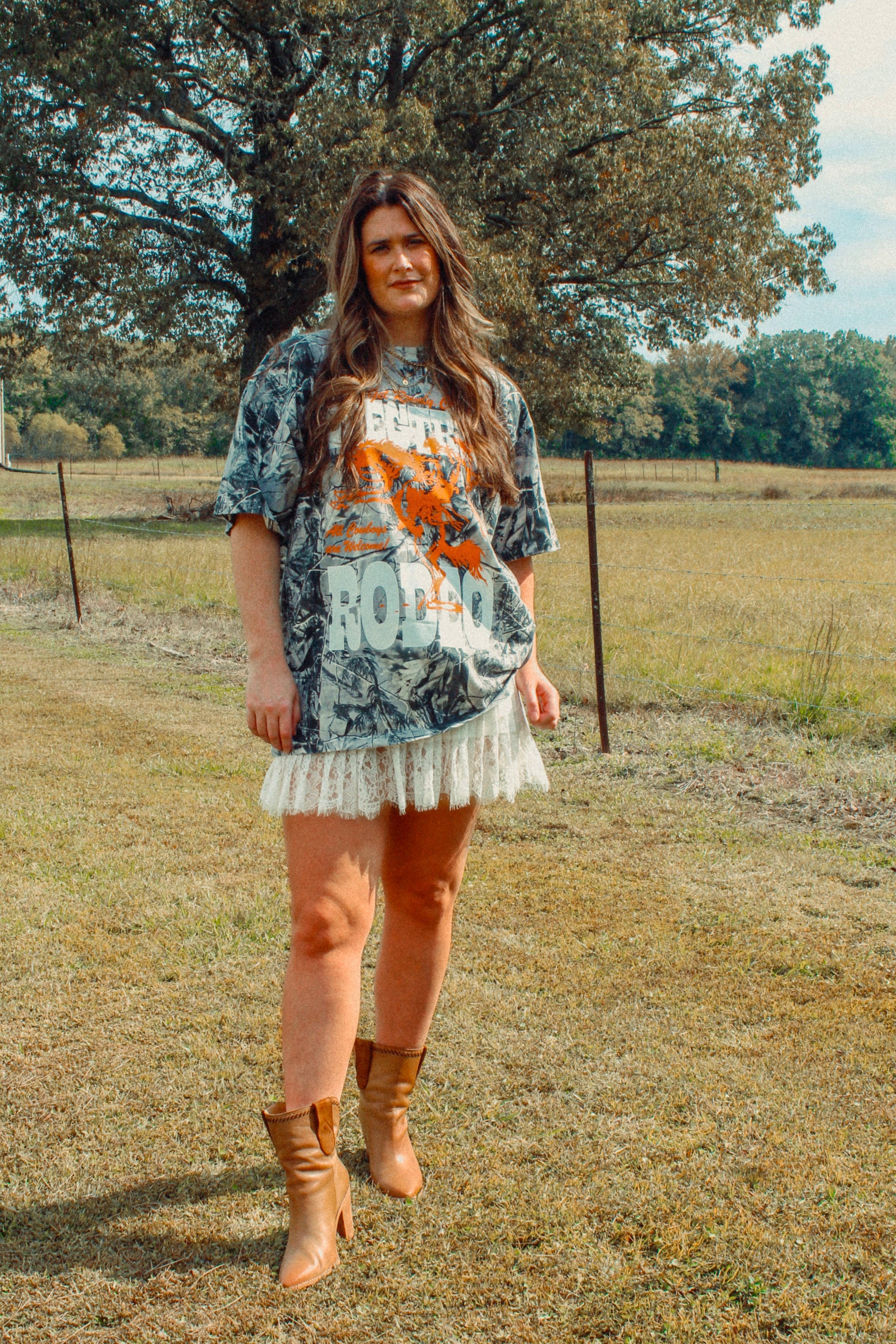 The Clandestine Underground - Wholesale T-shirt met print - Uniseks - Camo Elektrische Rodeo, Country Western Boxy Katoenen T-shirt4