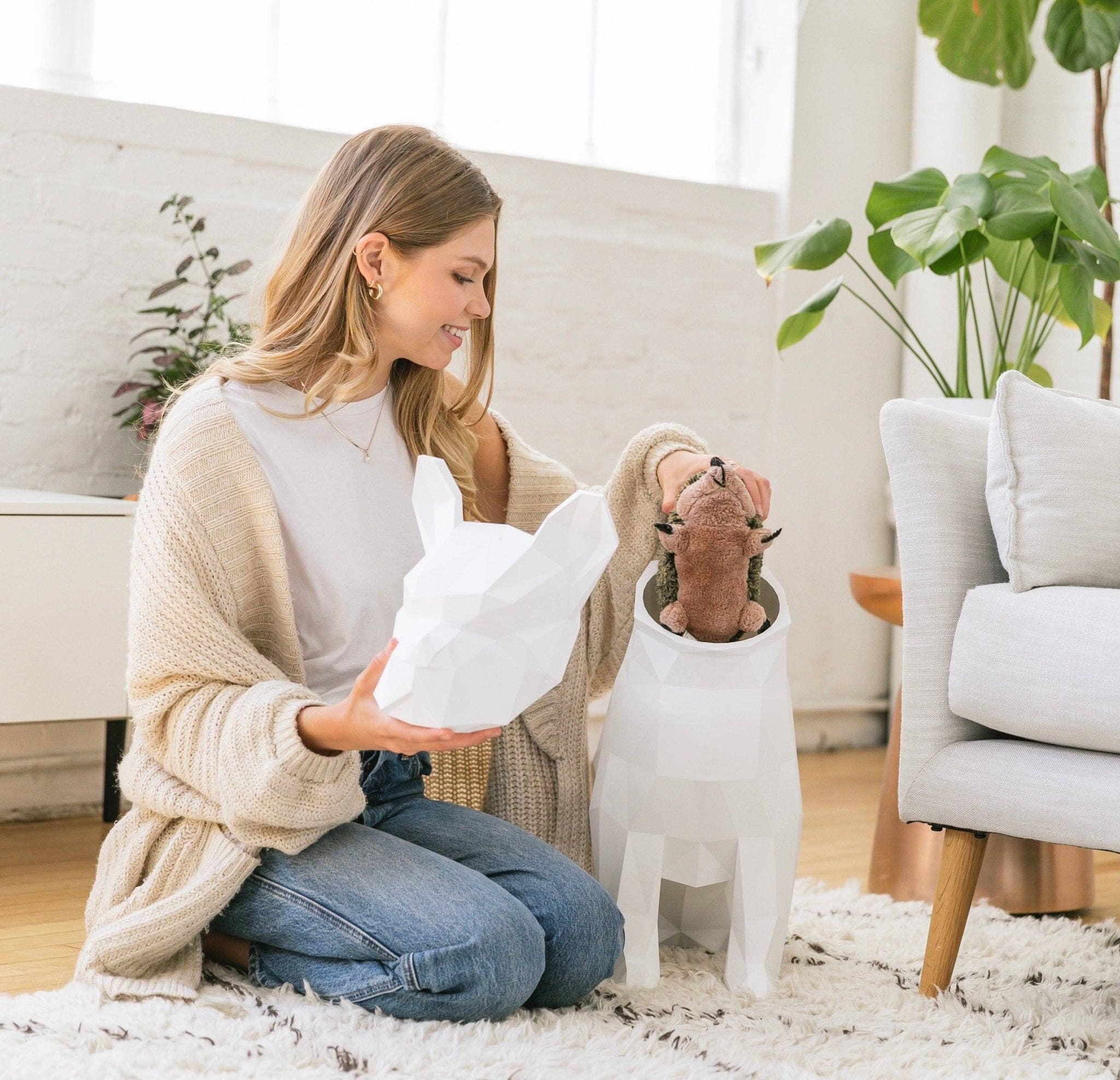 Abstract Home Art - Wholesale Decorative Tabletop Object - Max - French Bulldog - W / Home Décor, Storage Bin, Trashcan2