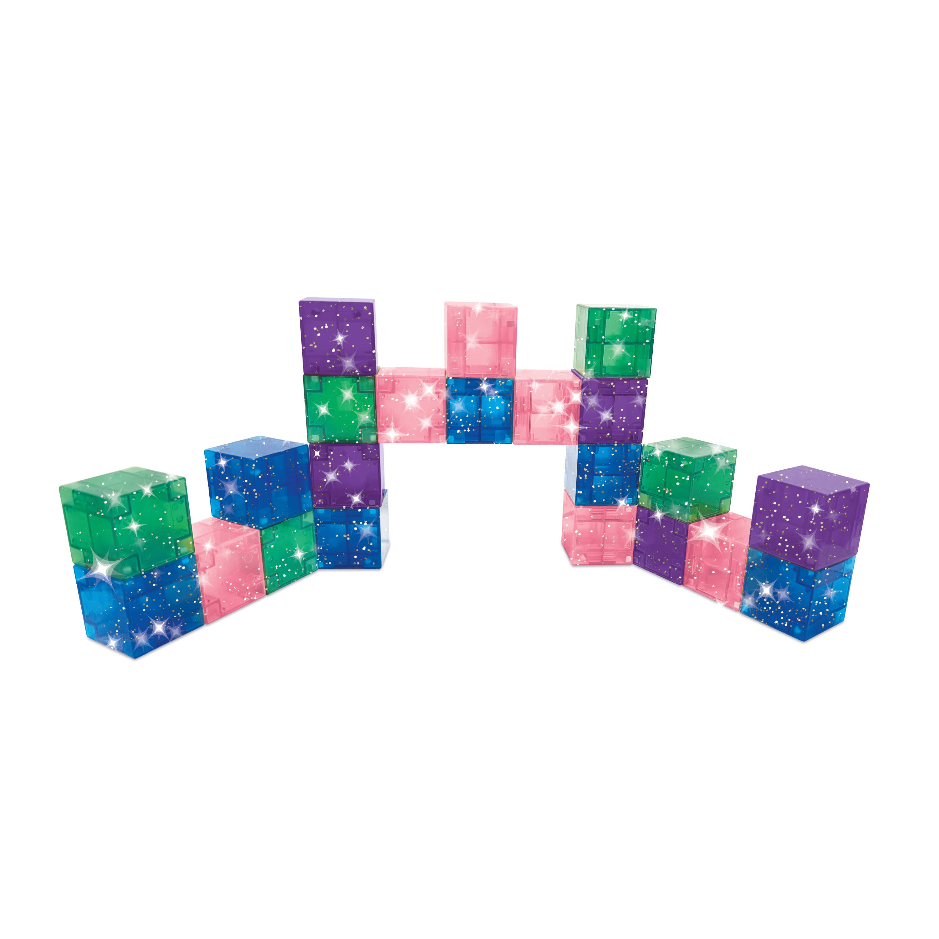 CreateOn - Wholesale Building Set - Kids - Crayola Glitter PIP Magnetic Cubes 24pc3