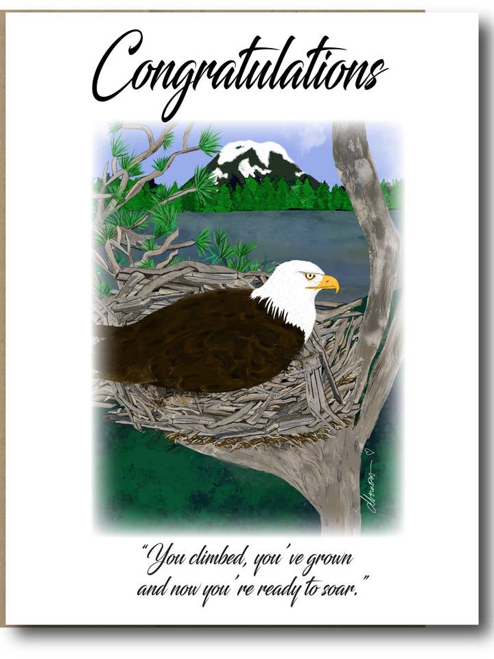 Congratulations Ready to Soar Greeting Card - Blank Note Card for wholesale by Color Crumbs Club