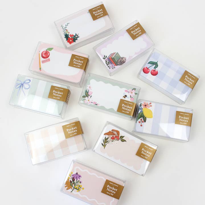Inklings Paperie - Wholesale Stationery/notecard set - Pocket Notes™ - Blue Bow Stripes7