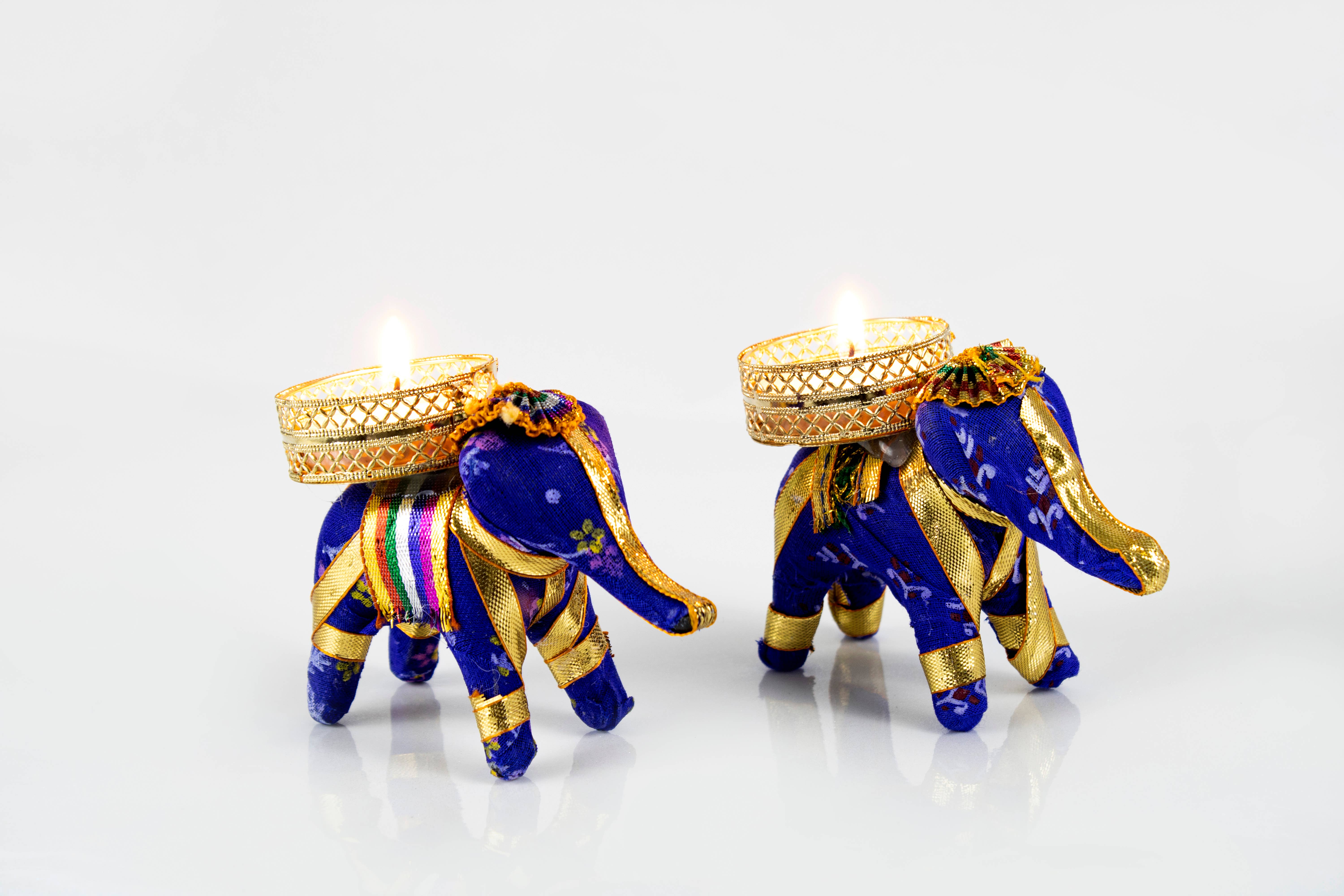 El'Cobre-Ecozonelifestyle - Venta al por mayor Candelabros - Set de 2 portavelas artesanales en forma de elefante para vela tealight28