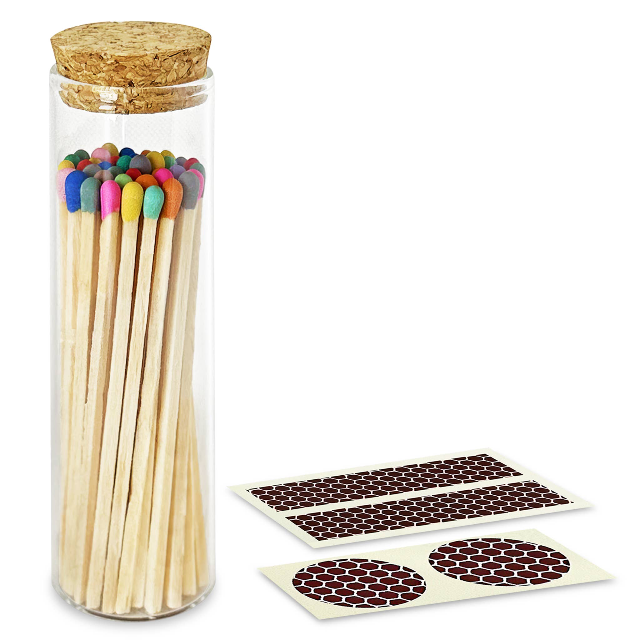 Thankful Greetings - Wholesale Matches - 4" Matches in Chic Cork Top Jar - Colors of Your Choice15