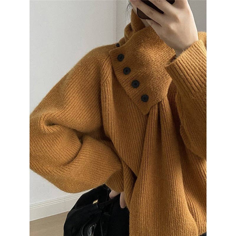 Plush Looks - Venta al por mayor Jersey de punto - Mujer - Jersey con cuello alto desmontable3