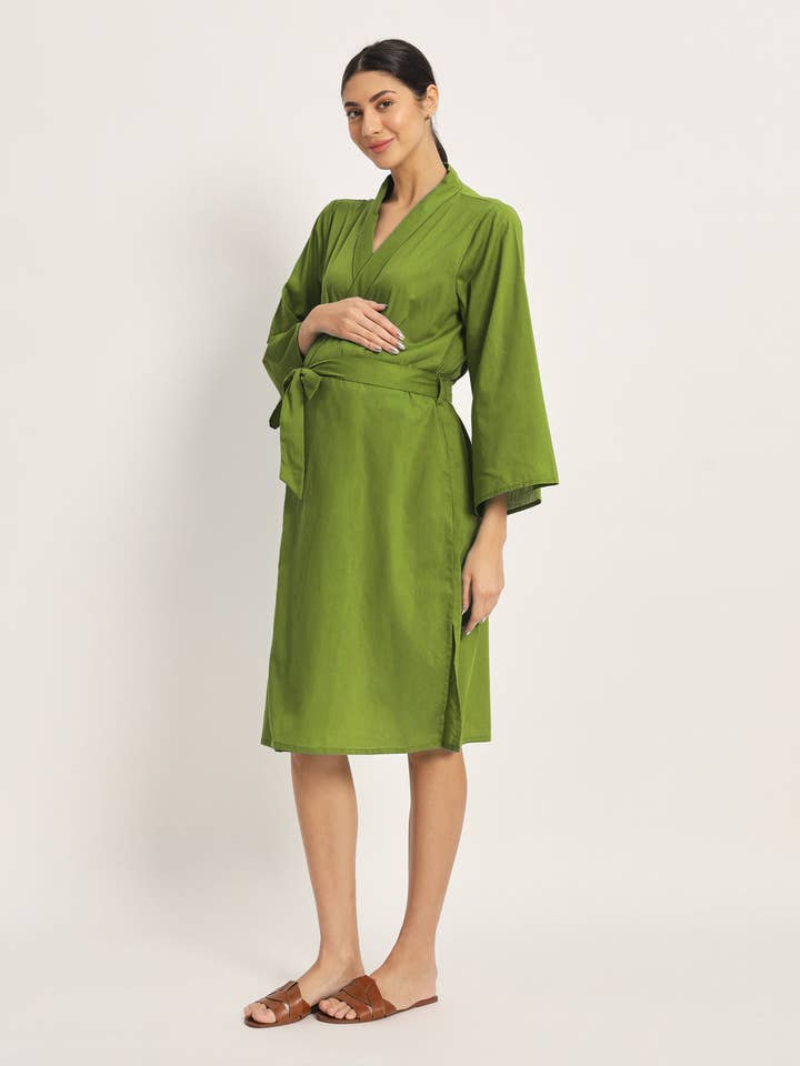 Sage Green Bump & Beyond Maternity & Nursing Dress for wholesale by Thevasa