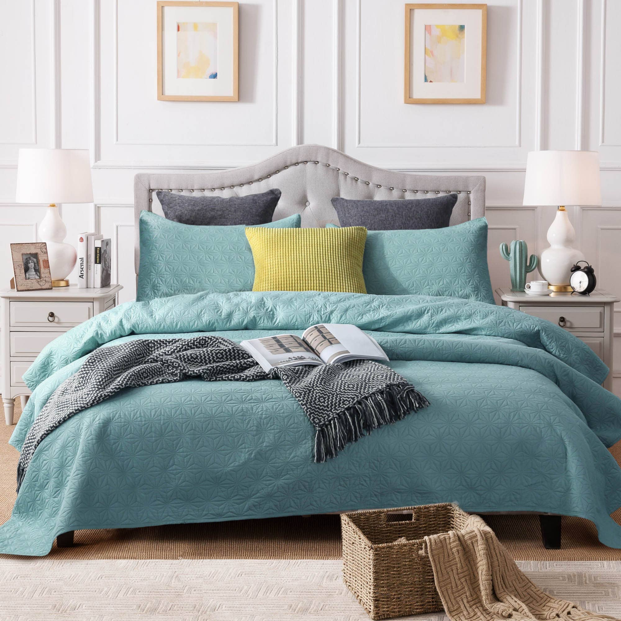 Kasentex - Wholesale Bedding Set - Coverlet Quilt Set -Pre Washed-Luxury Microfiber Soft4