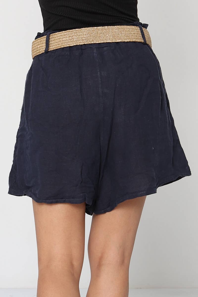 LÉA & LUC – wholesale Shorts – Dam – Shorts i 100 % linne med bälte REF. 505760