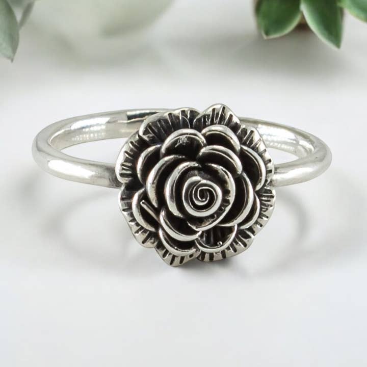 Flower Silver Ring Band for wholesale by Quasar Gems USA